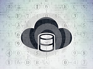 Cloud networking concept: Database With Cloud on Digital Data Paper background