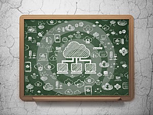 Cloud networking concept: Cloud Network on School board background