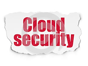 Cloud networking concept: Cloud Security on Torn Paper background