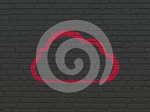 Cloud networking concept: Cloud on wall background