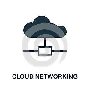 Cloud Networking flat icon. Colored element sign from networking collection. Flat Cloud Networking icon sign for web
