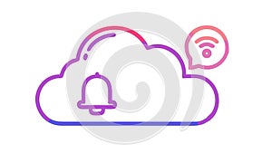 Cloud Notification and Alert Icon, vector design Generative AI