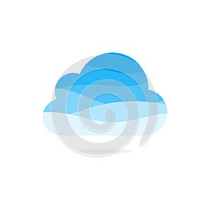 Cloud object icon isolated with blue wave concept vector background