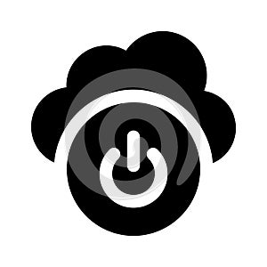 Cloud with off button icon of cloud off in trendy style