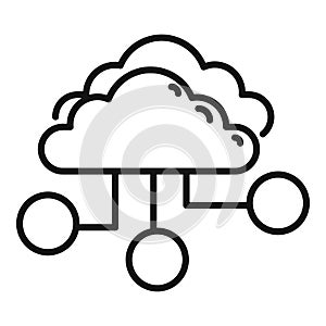 Cloud online marketing icon outline vector. Media internet