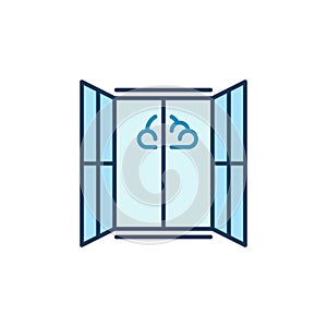 Cloud and Opened Window vector concept colored minimal icon