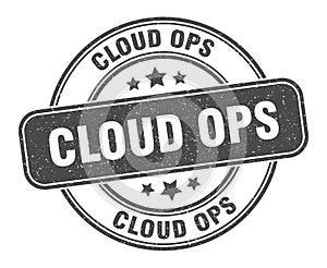 cloud ops stamp. cloud ops round grunge sign.