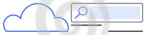 Cloud Computing Concept with Search Bar and Minimalistic Design Elements