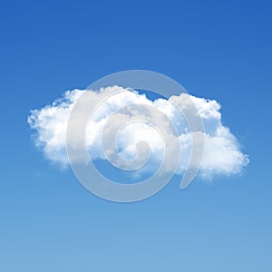 Cloud over blue sky background 3D illustration, single