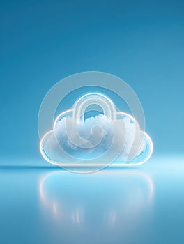 Cloud With Padlock Symbol Represents Security and Protection of Data in Digital Storage Environment