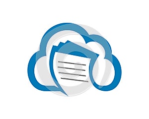cloud paper logo icon template