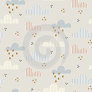 Cloud pattern. Cute sky seamless vector background for kid textile print.