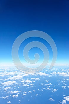 Cloud pattern between sea below and sky above