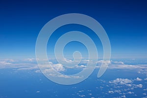 Cloud pattern between sea below and sky above