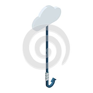 Cloud phishing icon, isometric style