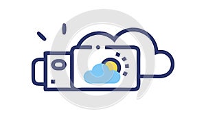 Cloud Photography and Sharing Icon, vector design Generative AI