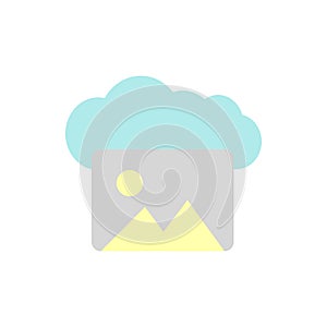 Cloud, picture icon. Simple color vector elements of internet storage icons for ui and ux, website or mobile application