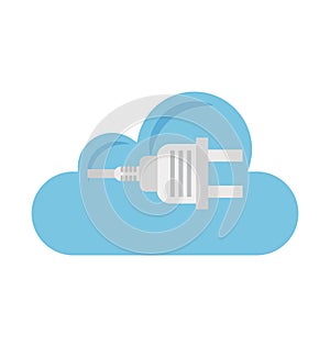 Cloud Plugin Isolated Color Vector icon that can be easily modified or edit