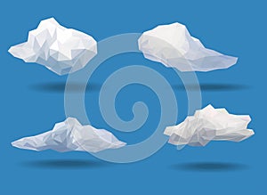 cloud polygon vector icon set