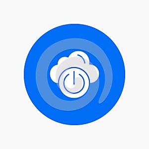Cloud, Power, Network, Off white glyph icon