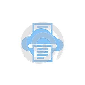 Cloud print icon vector logo