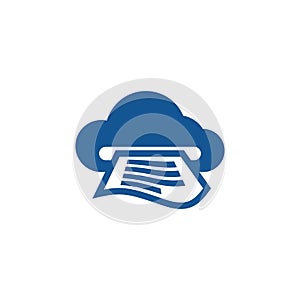 Cloud print icon vector logo