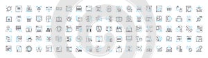 Cloud programming vector line icons set. Cloud, Programming, Computing, Data, Storage, Services, APIs illustration
