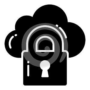 Cloud, Protection and security vector icons set cyber computer network business data technology