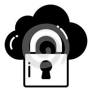 Cloud Protection and security vector icons set cyber computer network business data technology