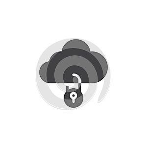 Cloud protection vector icon