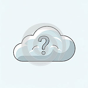 Cloud with Question Mark, Inquiry and Uncertainty Icon, Digital Help, vector design Generative AI