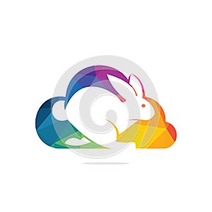Cloud rabbit vector logo design