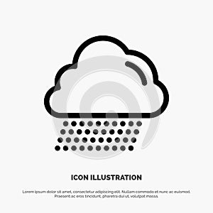 Cloud, Rain, Canada Line Icon Vector