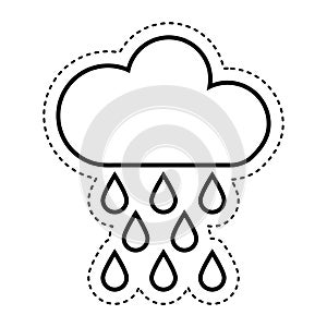 cloud with rain drops climate sign isolated icon