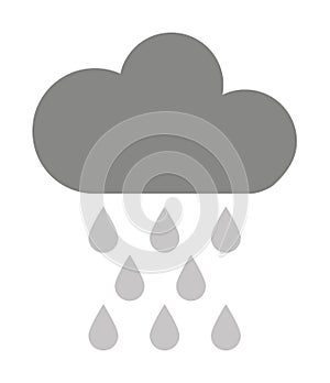 cloud with rain drops isolated icon design