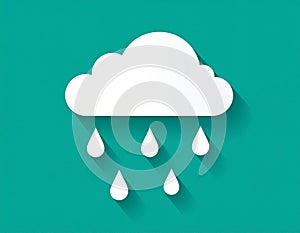 Cloud and rain drops. Weather forecast icon. Vector.
