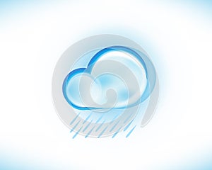 Cloud rain icon logo vector
