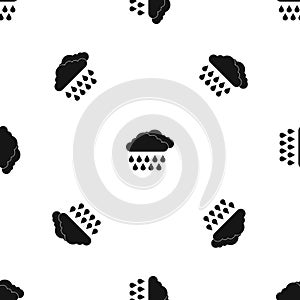 Cloud and rain pattern seamless black