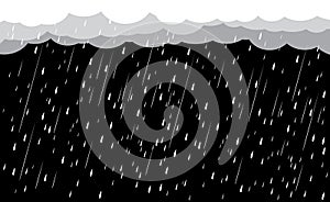 Cloud and rain, rainy season, vector design , illustration