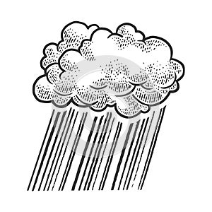 Cloud rain sketch vector illustration