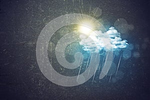 Cloud with rain and sun. Abstract background