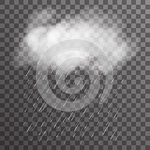 Cloud rain template transparent background design vector illustration