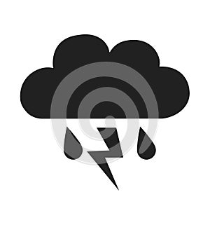 Cloud rain thunderstorm vector illustration isolated on white
