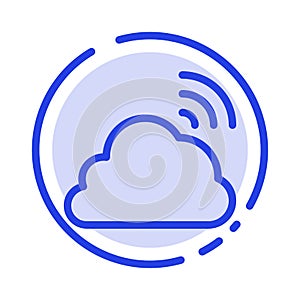 Cloud, Rainbow, Sky, Spring, Weather Blue Dotted Line Line Icon