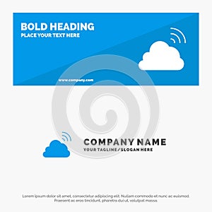 Cloud, Rainbow, Sky, Spring, Weather SOlid Icon Website Banner and Business Logo Template