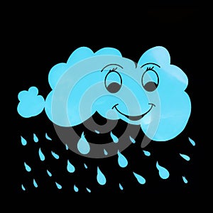 Cloud with rainfall icon illustration
