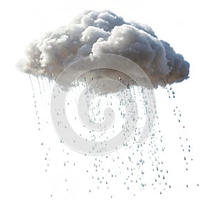 Cloud Raining isolated on white background