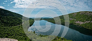 Cloud reflections in Jordan Pond from South Bubble Point in Acadia National Park