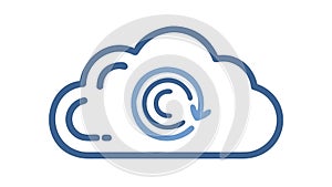 Cloud Refresh Loop Icon, Data Sync Vector, vector design Generative AI