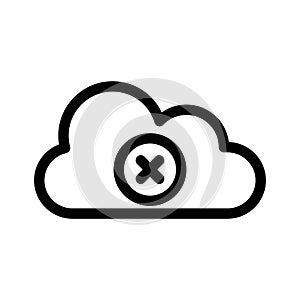 Cloud removed  line Vector icon which can easily modify or edit